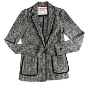 Anthropologie Cartonnier Blazer Womens‎ 2 One Button Pockets Long Sleeve Stretch